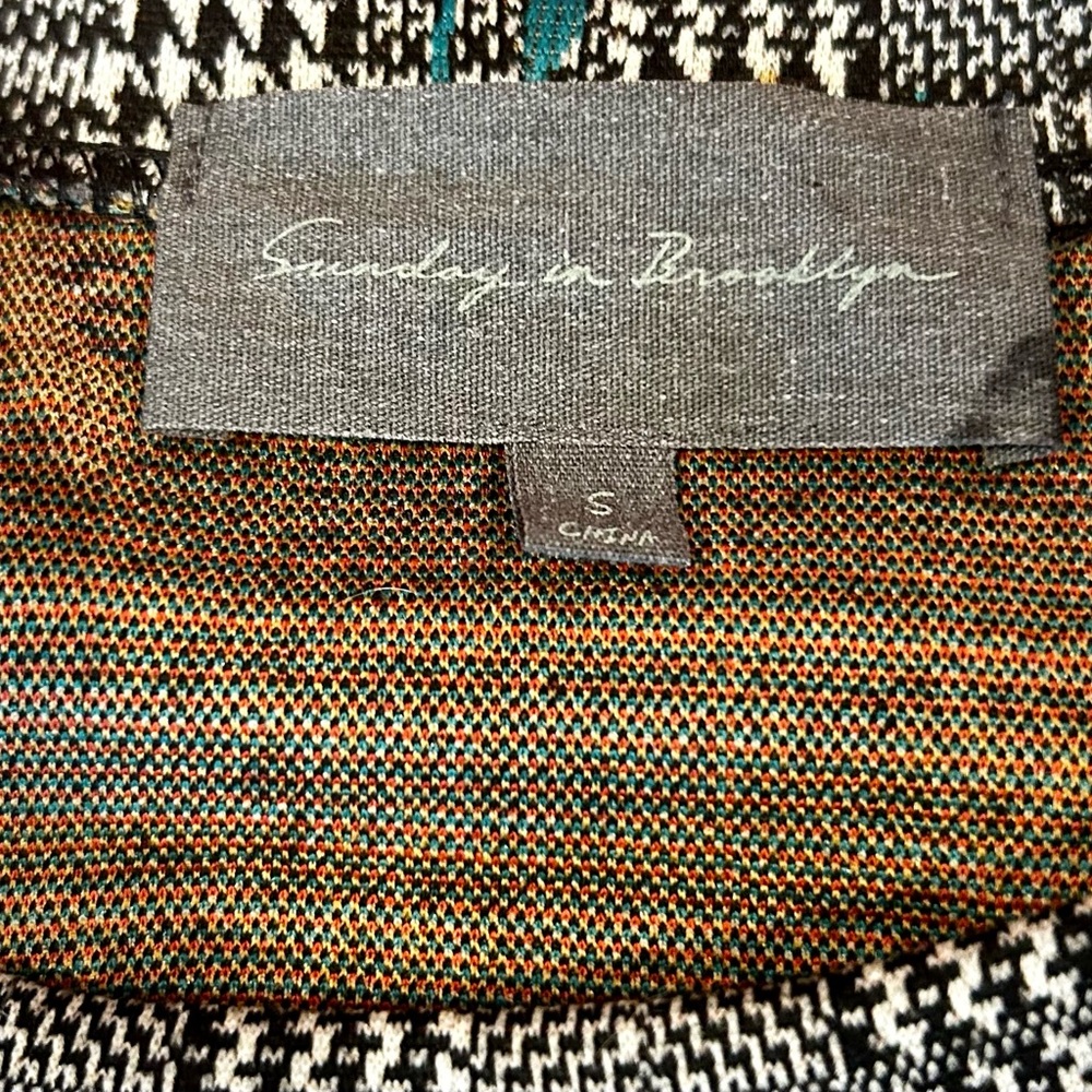 ANTHROPOLOGIE Sunday in Brooklyn Gretchen Houndstooth Floral top size S - Picture 7 of 12